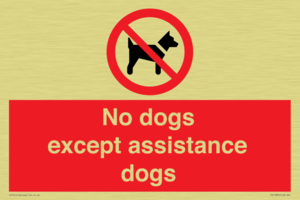 No dogs except assistance dogs